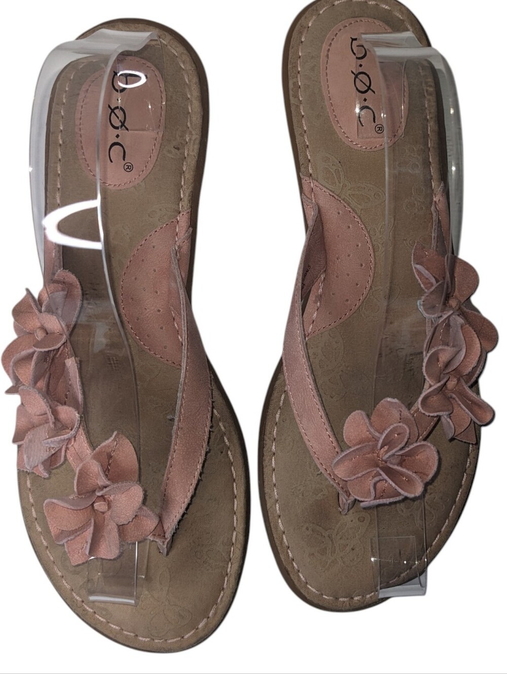 Born boc Women's Floral Toe-Post Sandals Thong in Blush Size 10